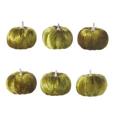 Chartreuse Pumpkin Figurine Set Of 6