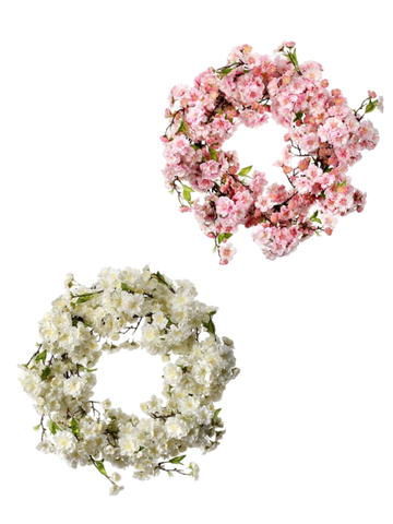 Assorted 20" Cherry Blossom Wreath, INDIVIDUALLY SOLD
