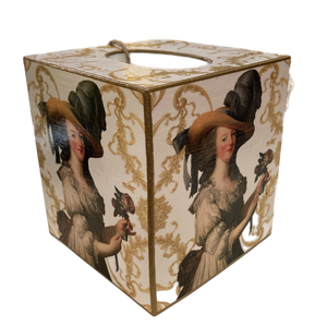 Marie Antionette Tissue Box Cover - WHITE