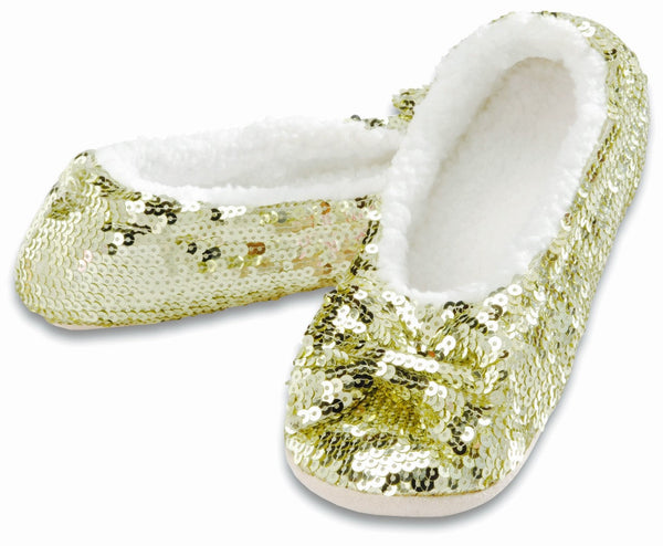 Classic Gold Sequin Slippers  LADIES SIZES