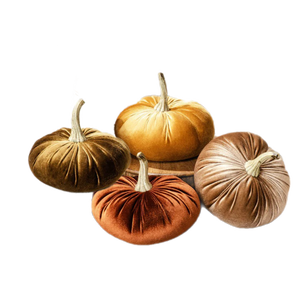 Assorted Medium Velvet Pumpkin Figurine, INDIVIDUALLY SOLD