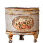 Old Rose Round Tole Planter