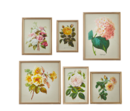 Assorted Framed Flower Print, INDIVIDUALLY SOLD