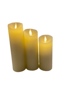 Assorted Slim Pillar Flameless Candle: Cream, INDIVIDUALLY SOLD