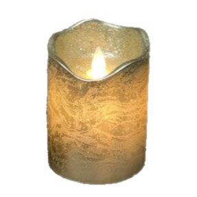 3" X 4" Pillar Flameless Candle: Gold