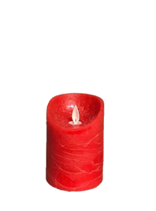 3" X 4" Pillar Flameless Candle: Red