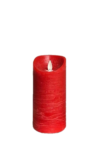 3" X 6" Pillar Flameless Candle: Red