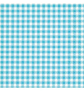 Luncheon Paper Napkin: Vichy Turquoise