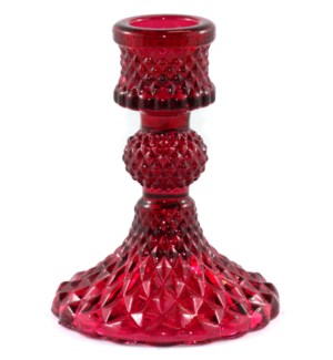 Depression Glass Taper Candle Holder, SMALL RED