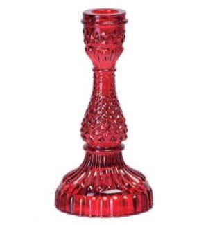 Depression Glass Taper Candle Holder, LARGE RED
