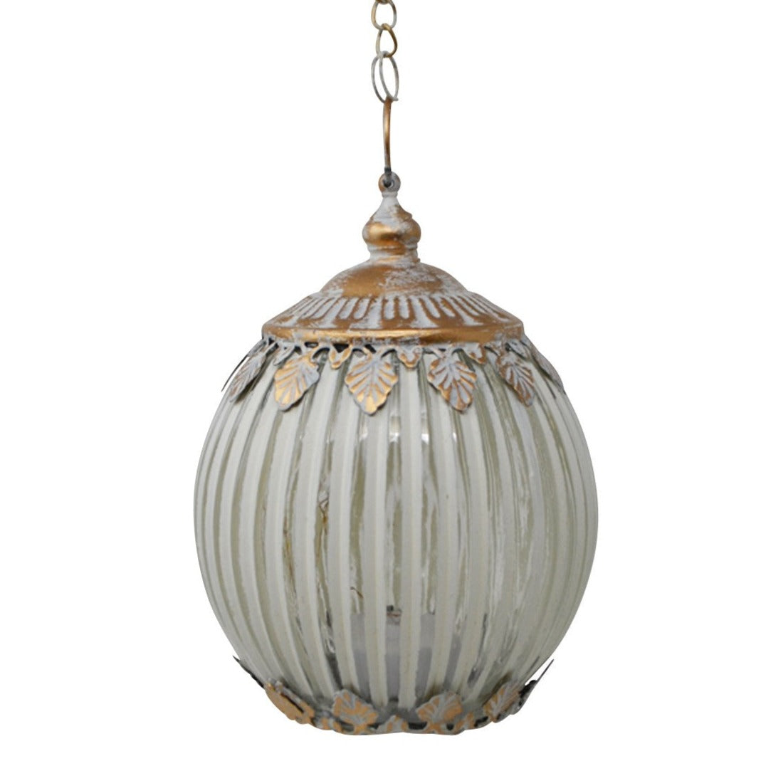 Antiqued White Lantern LED