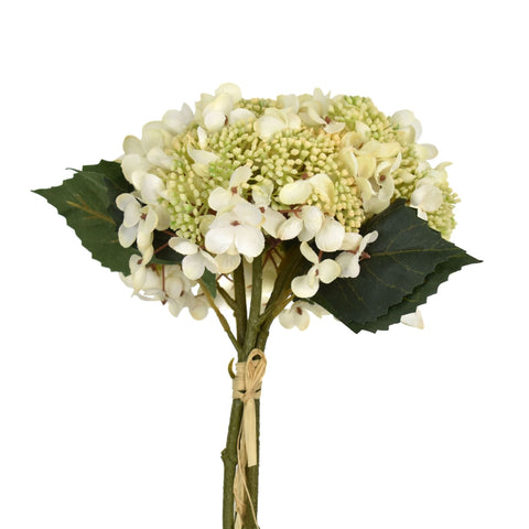 12" Cream Beige Seeded Hydrangea Bouquet