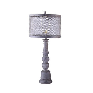 Grey Distressed Chicken Wire Table Lamp