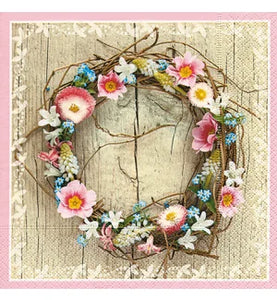 Lunch Paper Napkin: Spring Wreath