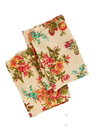 April Cornell Artist's Garden Tea Towel - Cream, INDIVIDUALLY SOLD