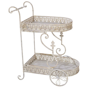 Distressed Wrought Iron Tea Cart