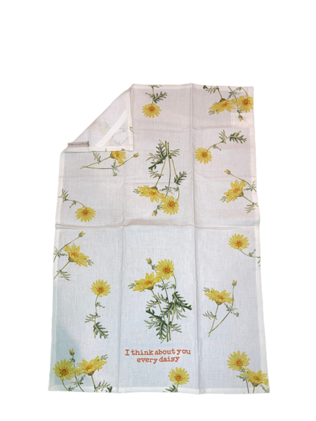 I Think About You Every Daisy Tea Towel