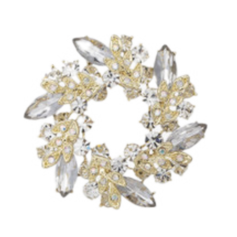 Silver And Gold Wreath Brooch