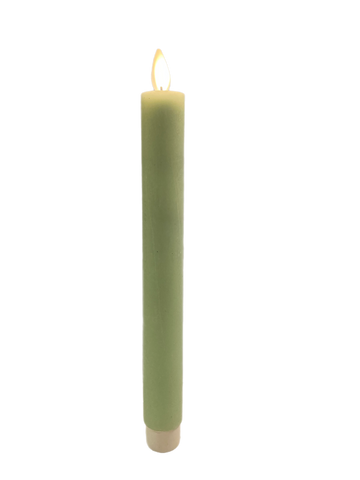 7" X 1" Taper Flameless Candle: Green