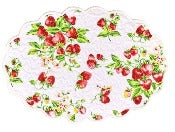 April Cornell, Strawberry Basket Placemat - White, INDIVIDUALLY SOLD